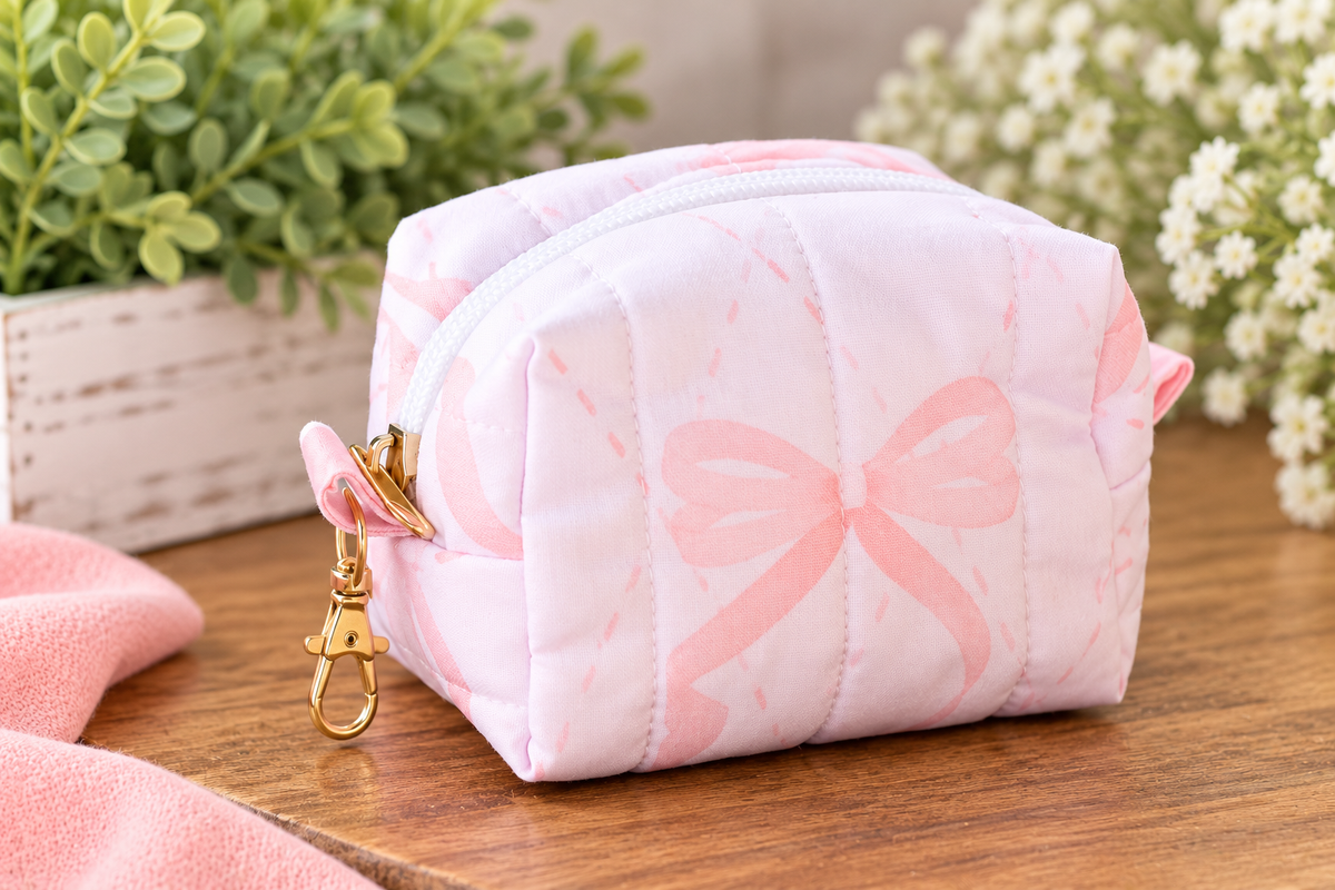 Mini - Large pink bow boxy