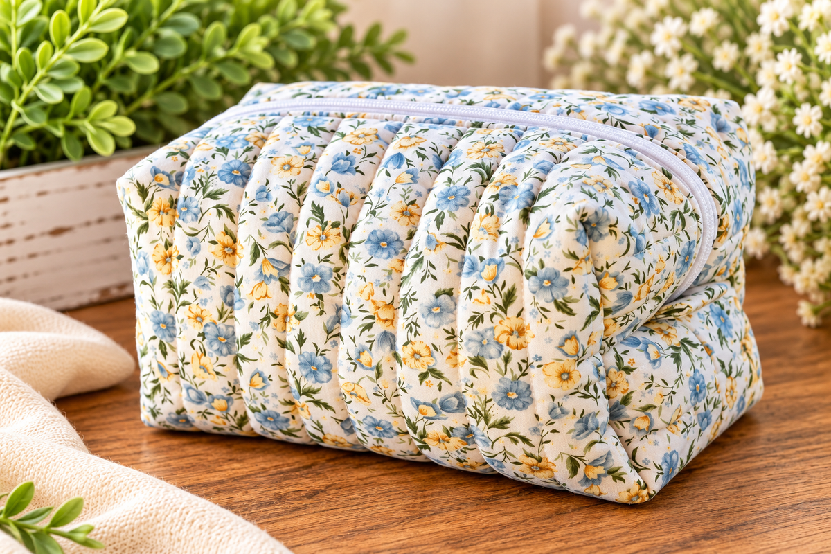 Large - blue/yellow floral boxy