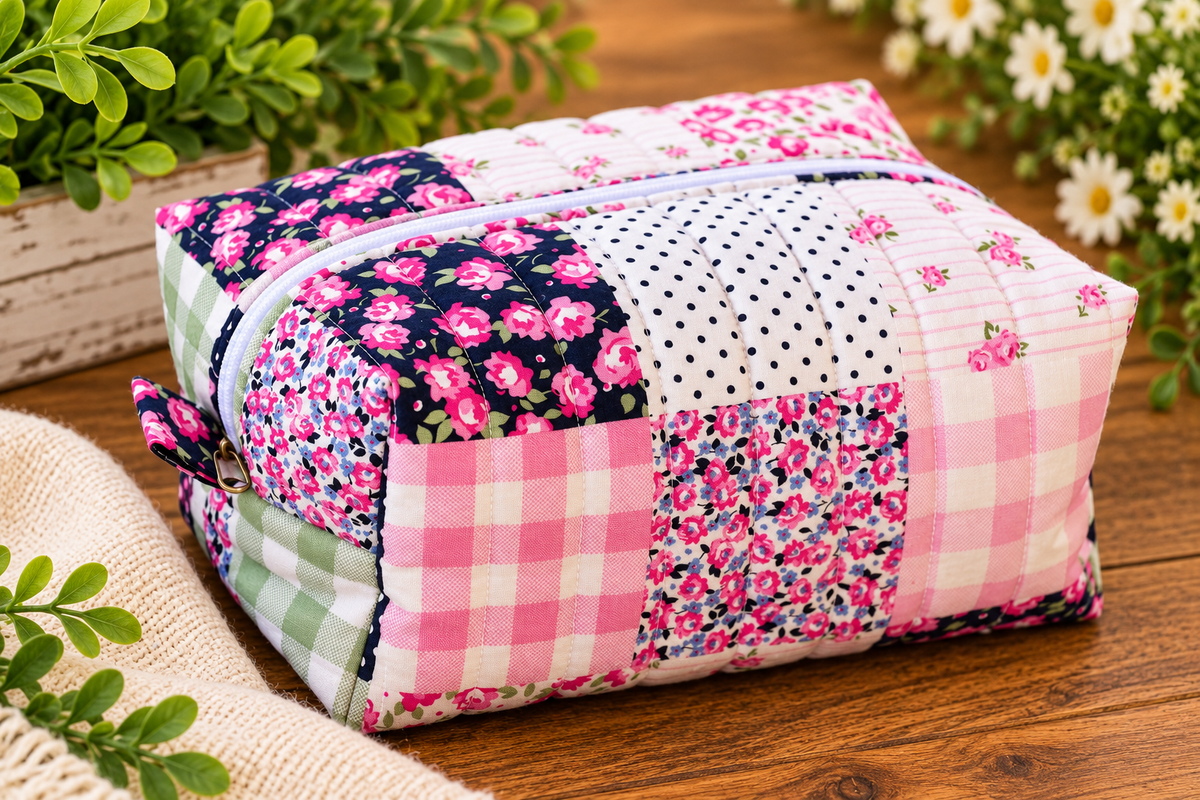 Large- pink/navy patch boxy