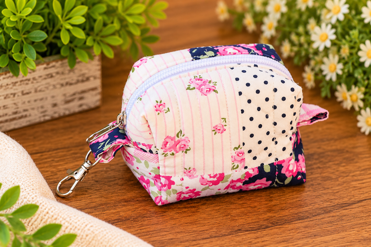 Mini- pink/navy patch boxy