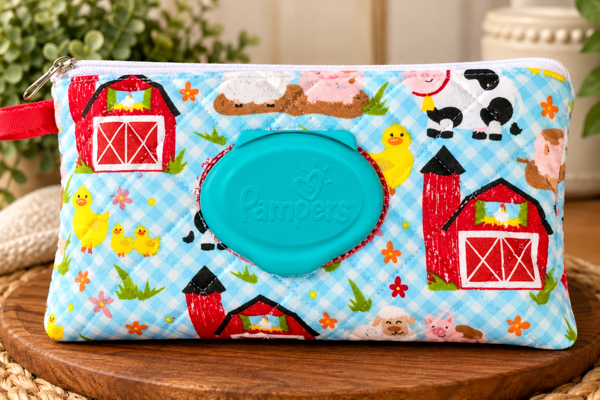 Farm diaper wipe case