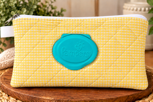 Yellow diaper wipe case